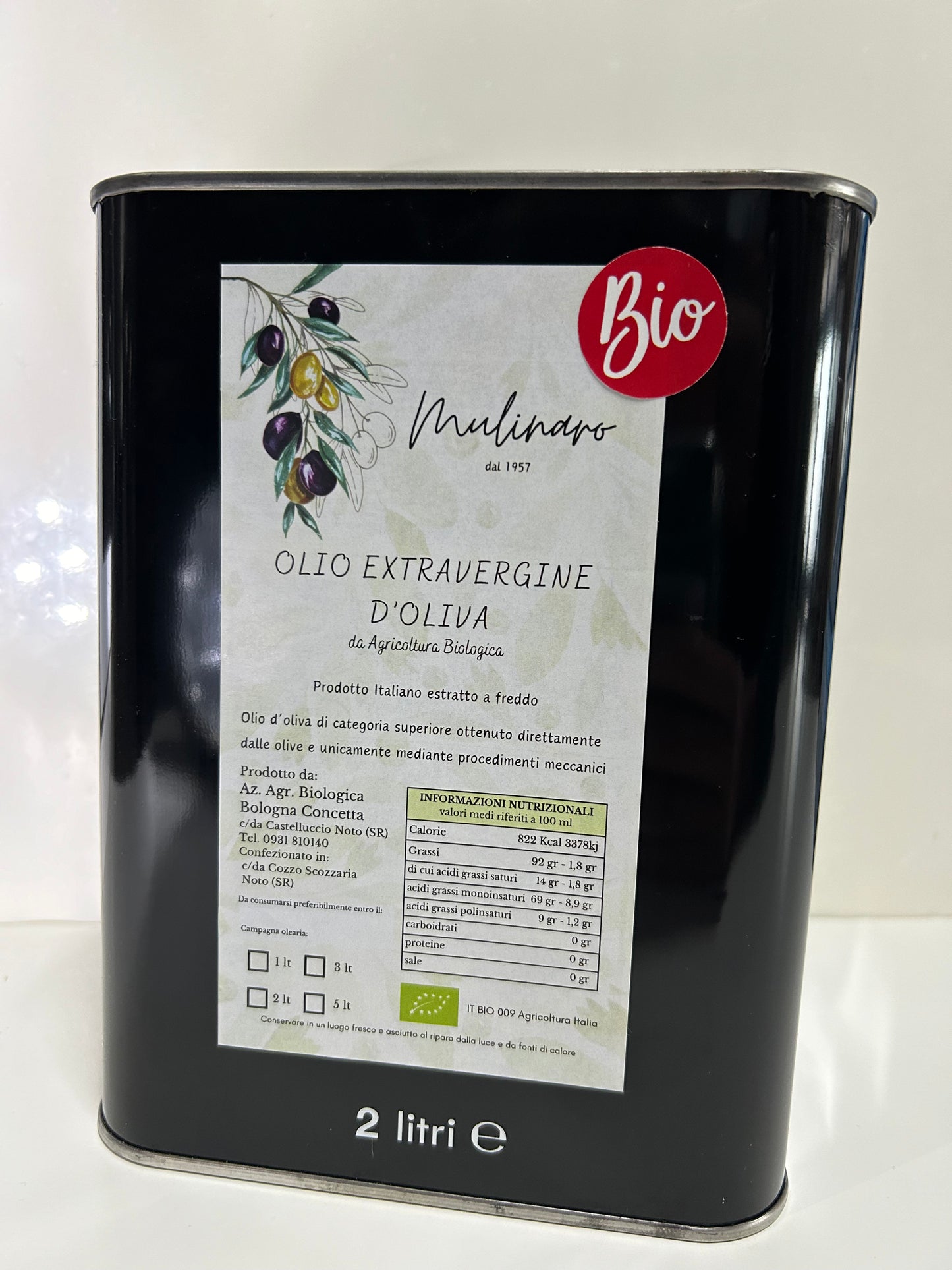 Olio Extravergine di Oliva Biologico campagna 2024/2025